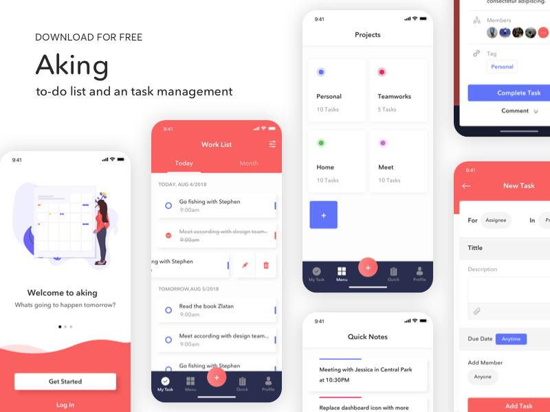 Aking to-do list app UI Kit