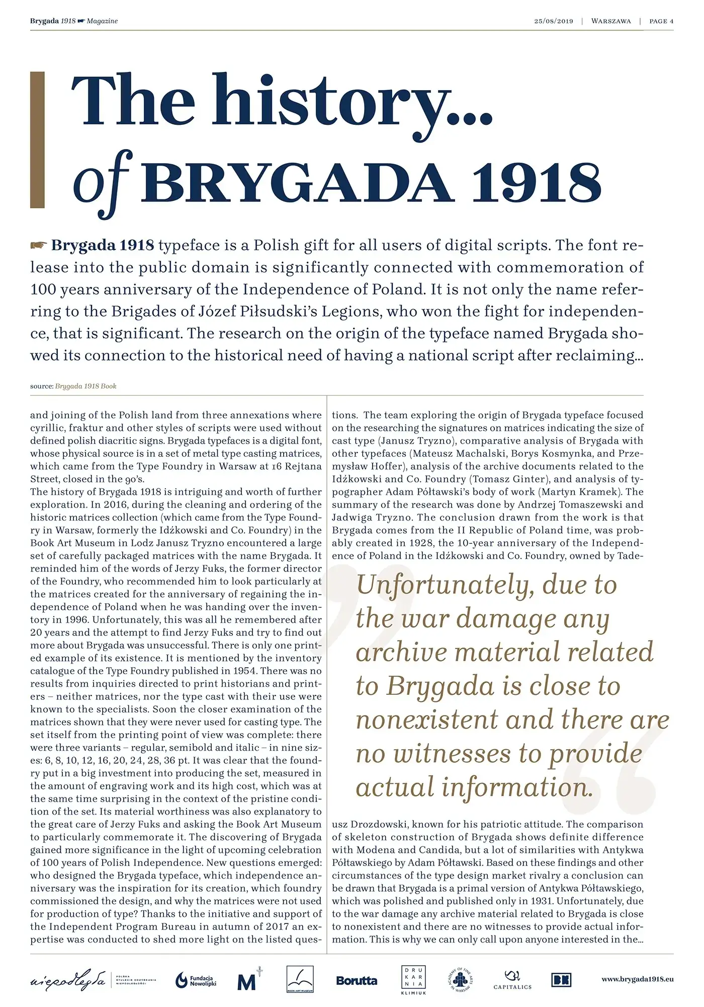 Шрифт Brygada 1918 Cyrillic