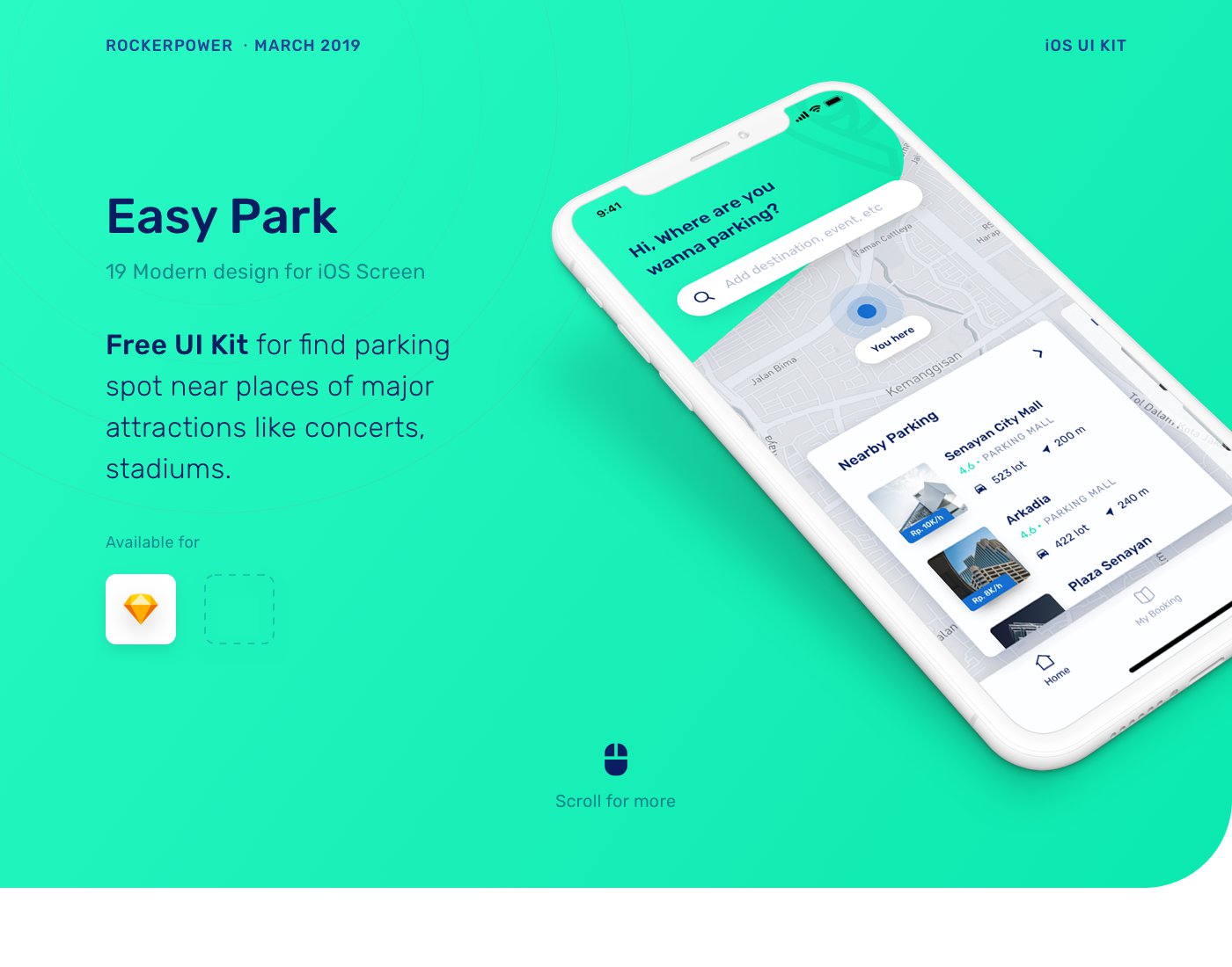 Free Easy Park Ios UI Kit Sketch