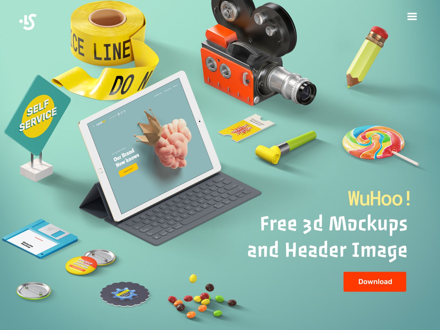 Free 3d Mockups and Header Image