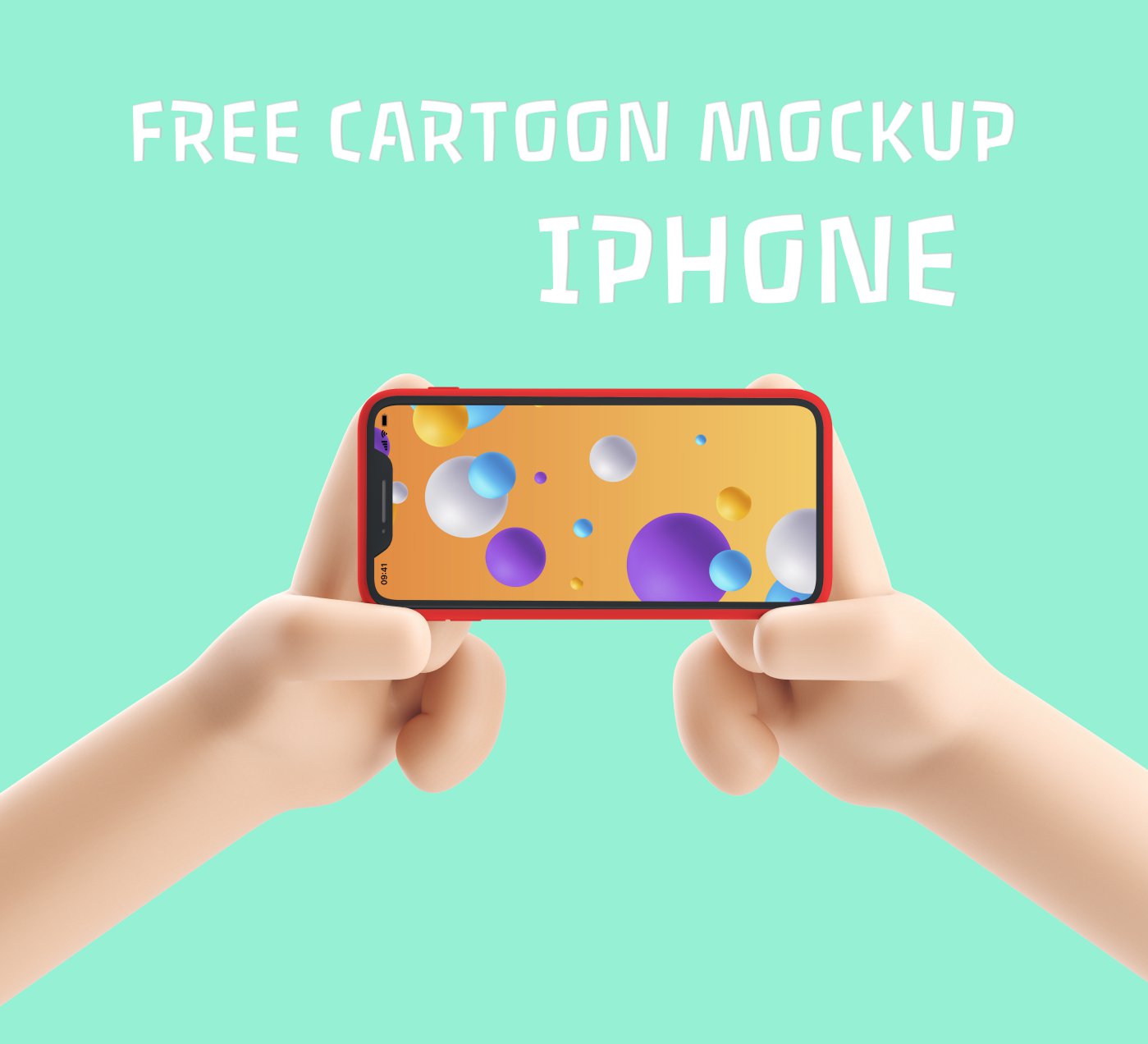 Free Cartoon Mockup Iphone