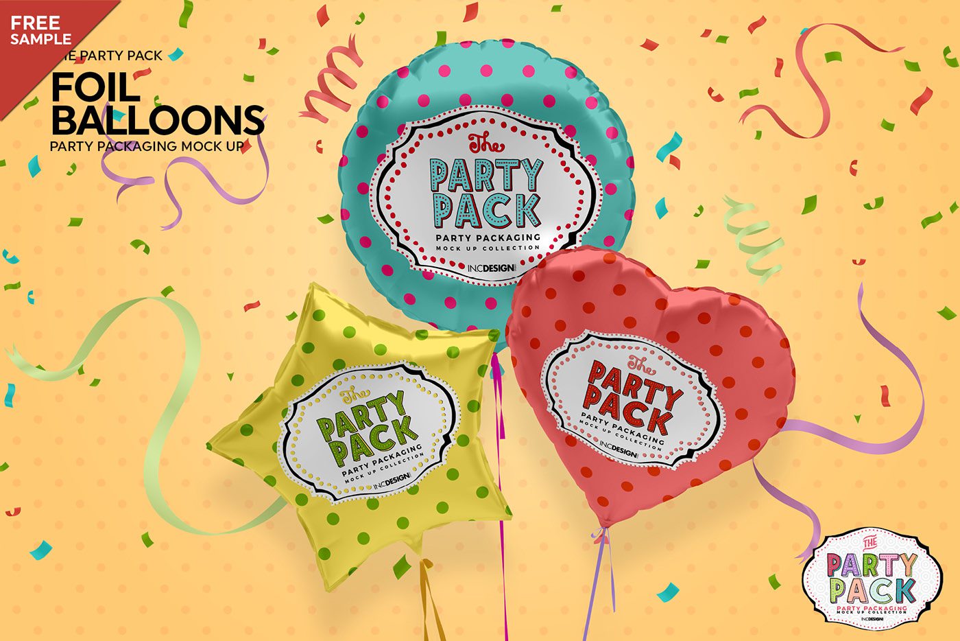 Free Foil Balloons Mockup