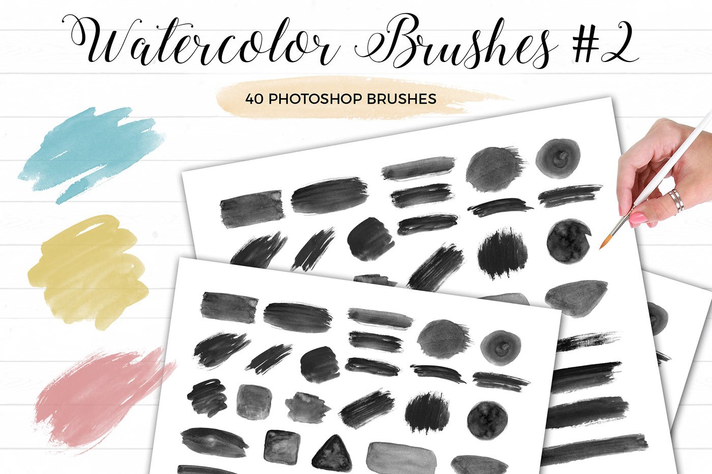 Free 40 Watercolor Photoshop Brushes