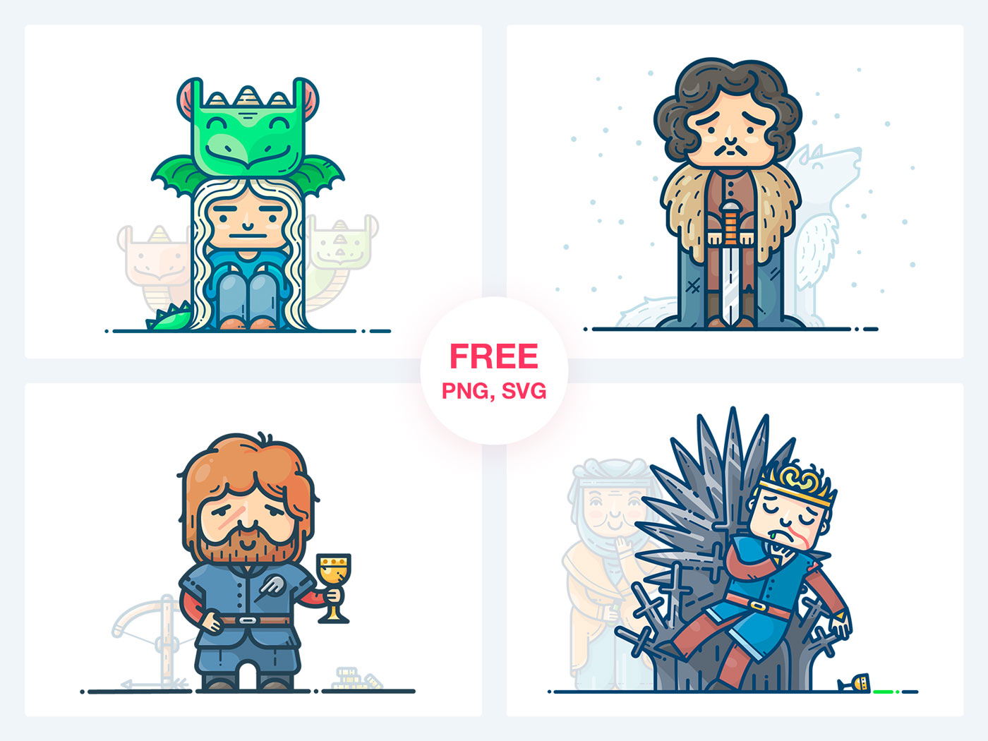 Game of Thrones 4 Characters Illustrations svg png | pro-catalog.ru