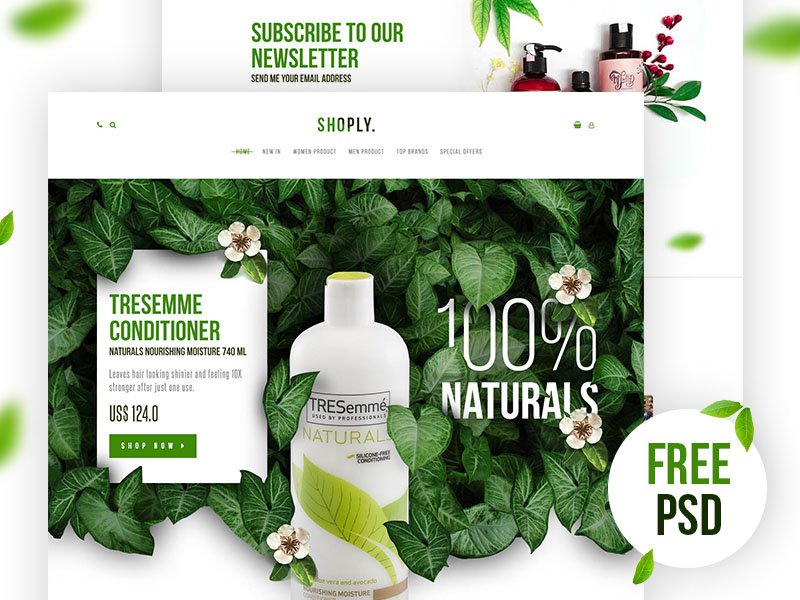 Shoply Cosmetics Landing PSD