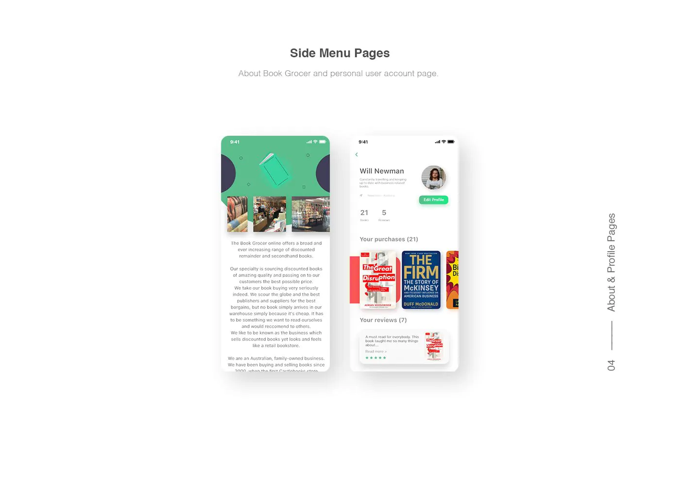 The Book Grocer App Design - Free Adobe XD UI Kit