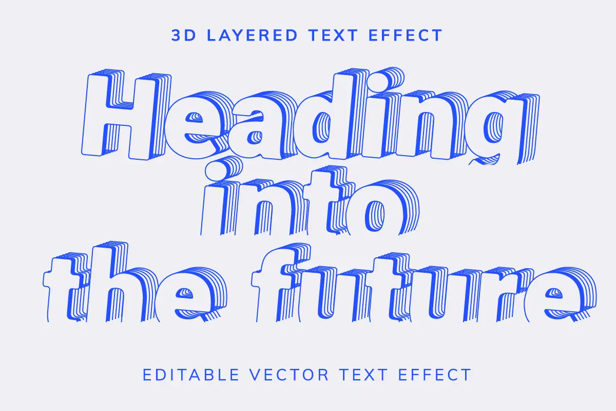 Vector 3D layered text effect