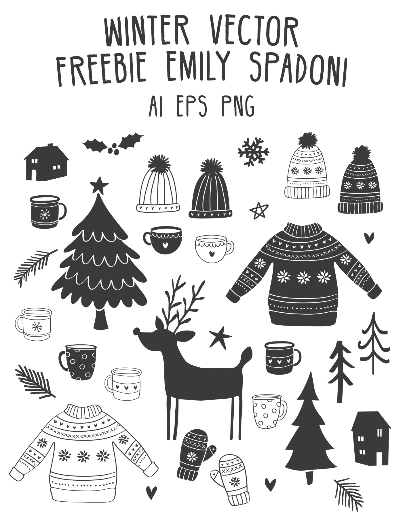 Winter Vector Freebie Emily Spadoni Ai EPS PNG
